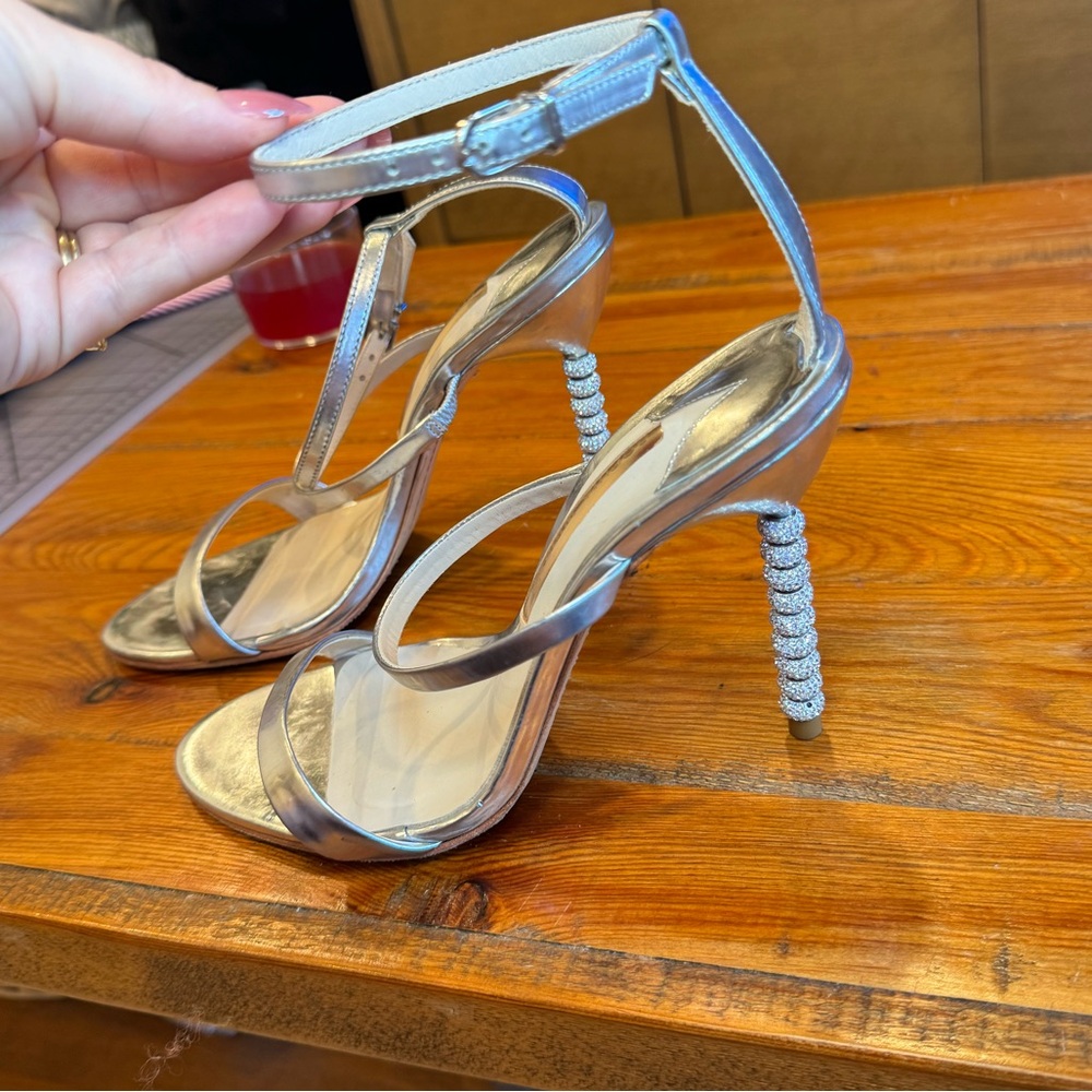Sophia Webster silver metallic heels